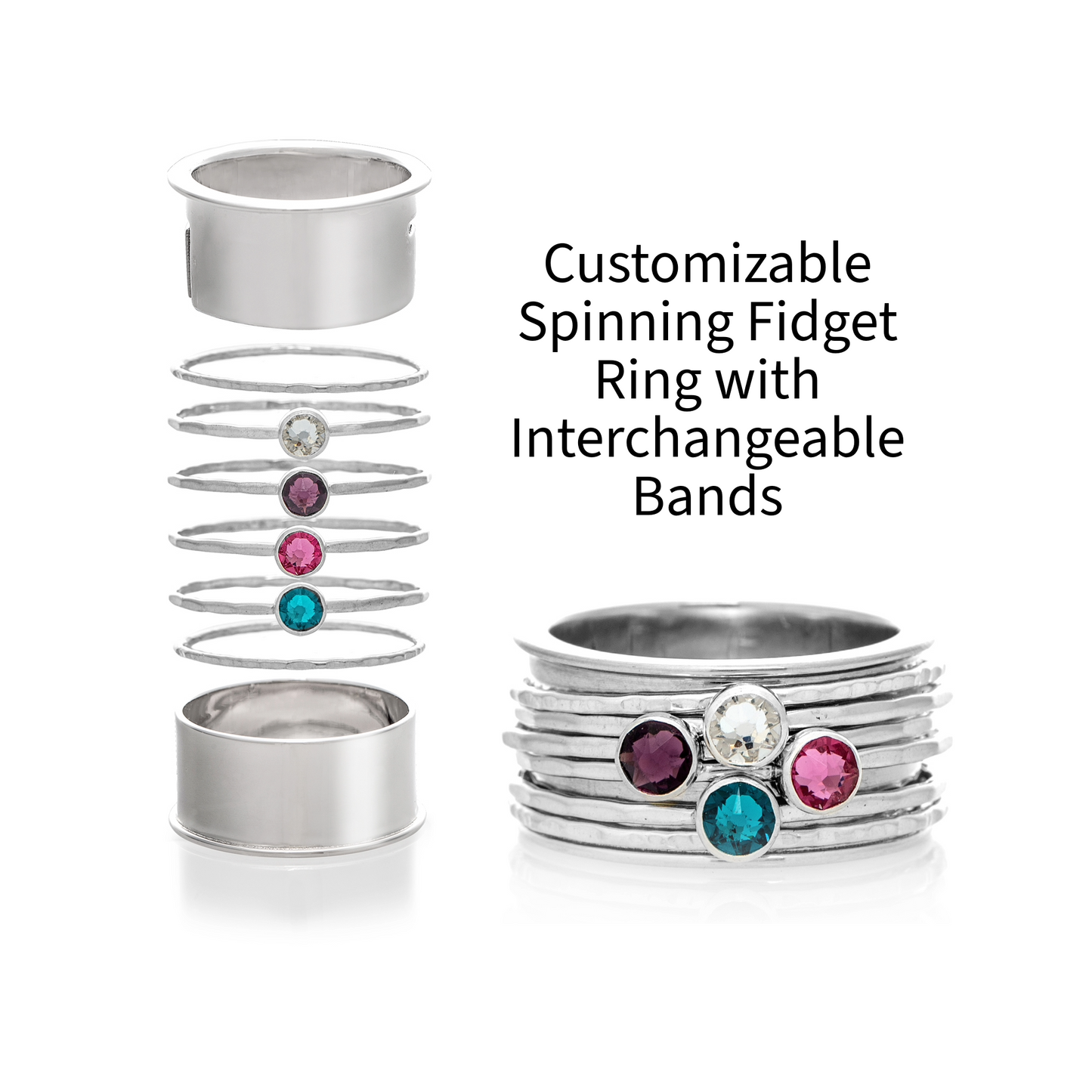 Fidget Ring | Spinner | Crystals