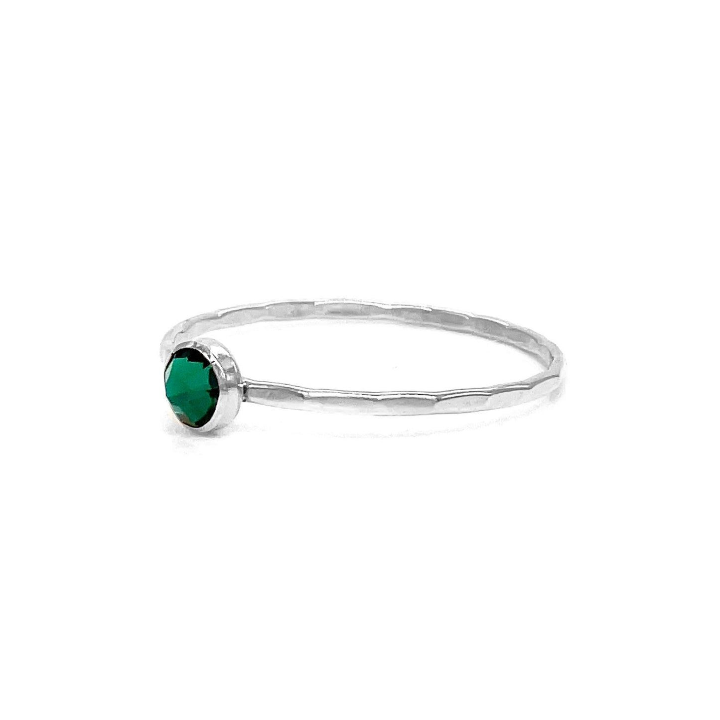 Stacking Ring | Crystal Solitaire | Emerald