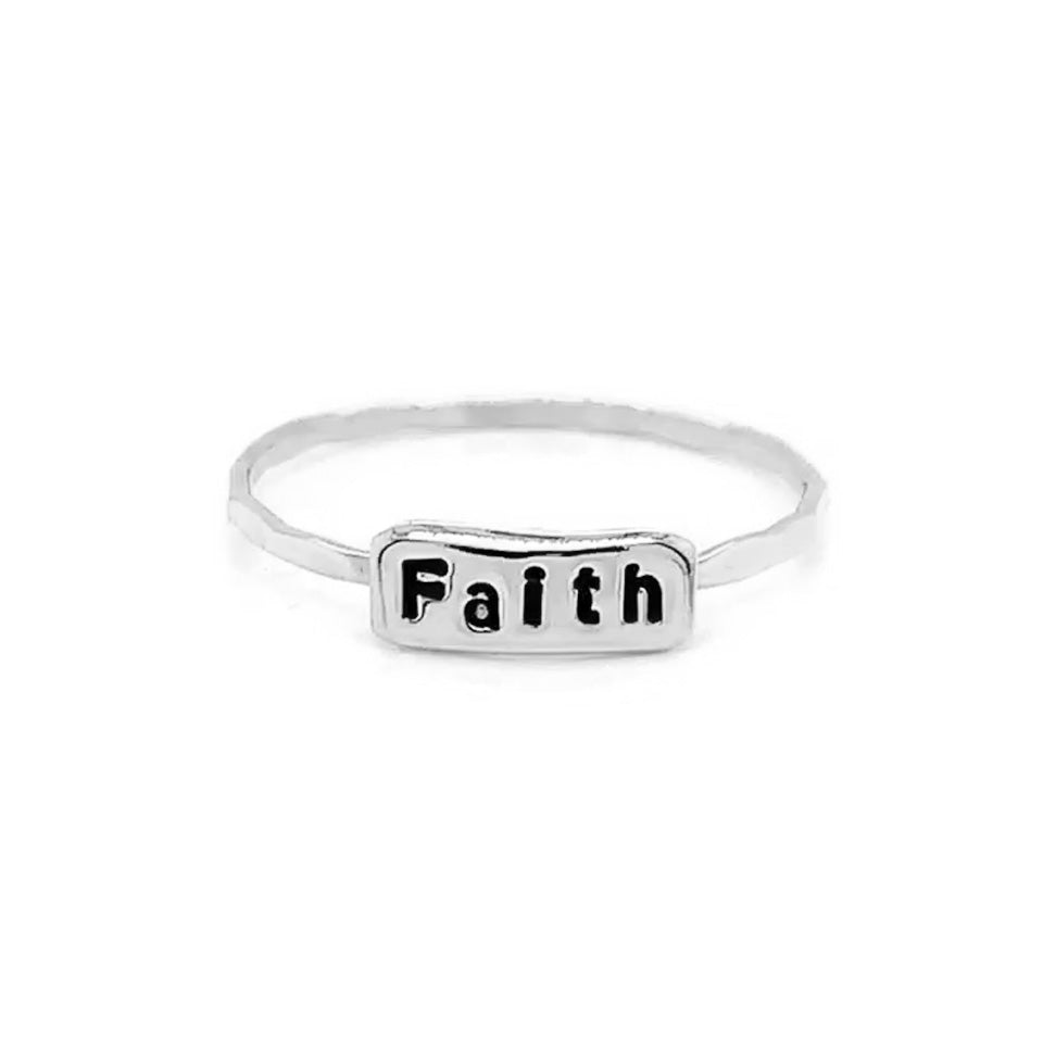Stacking Ring | Text Ring | Faith