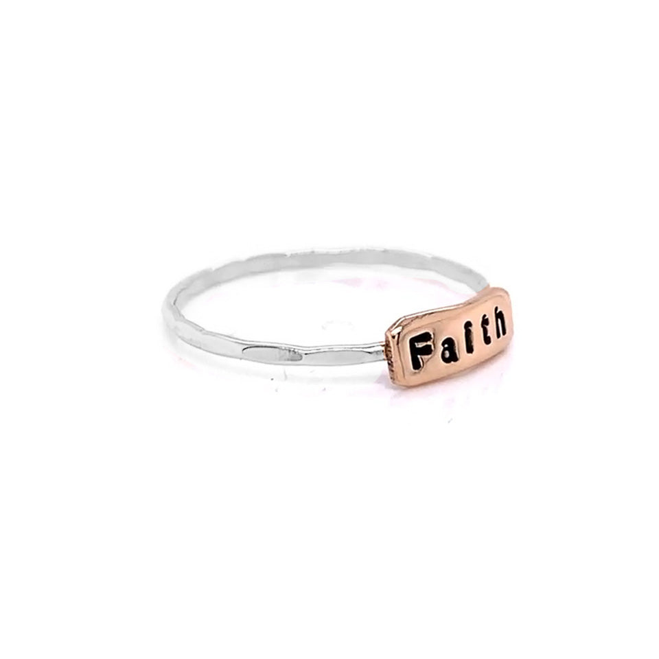 Stacking Ring | Text Ring | Faith