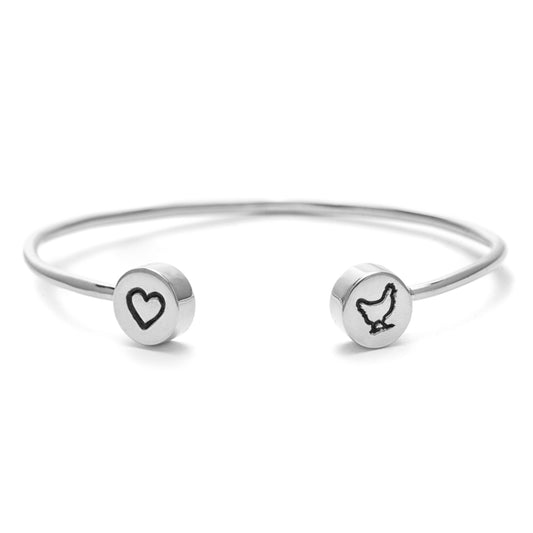 Bracelet | Double Charm Cuff | Love Chickens