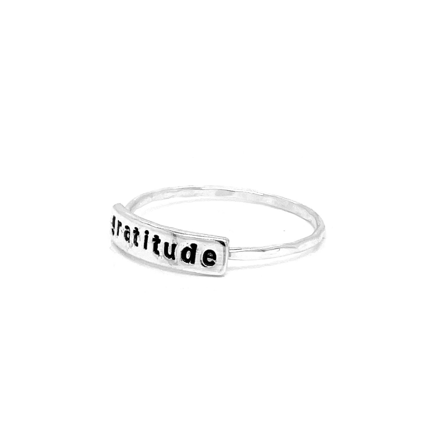 Stacking Ring | Text Ring | Gratitude