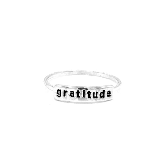 Stacking Ring | Text Ring | Gratitude