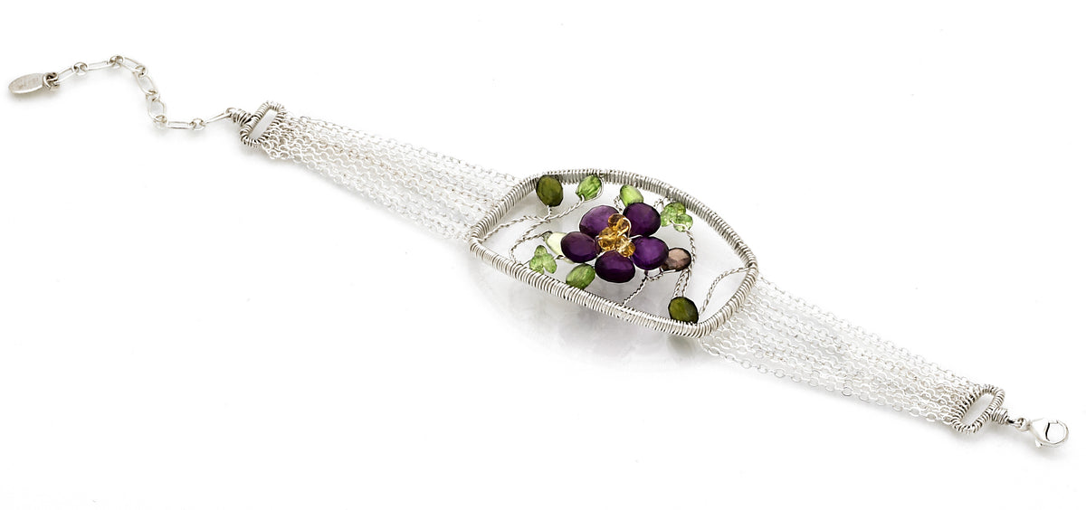 Amethyst Floral Bracelet