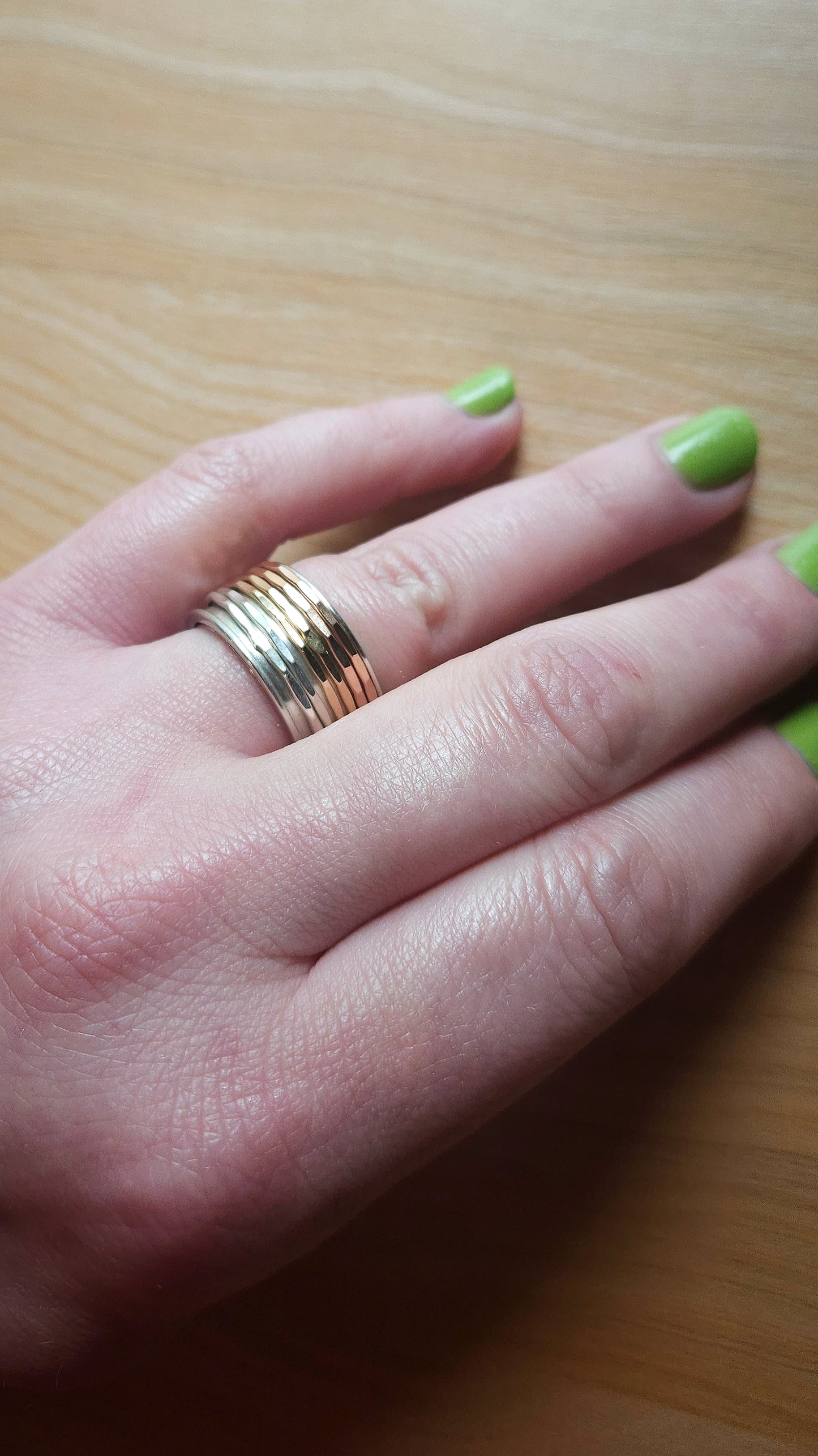 Fidget Ring | Spinner | Ombre Hammered