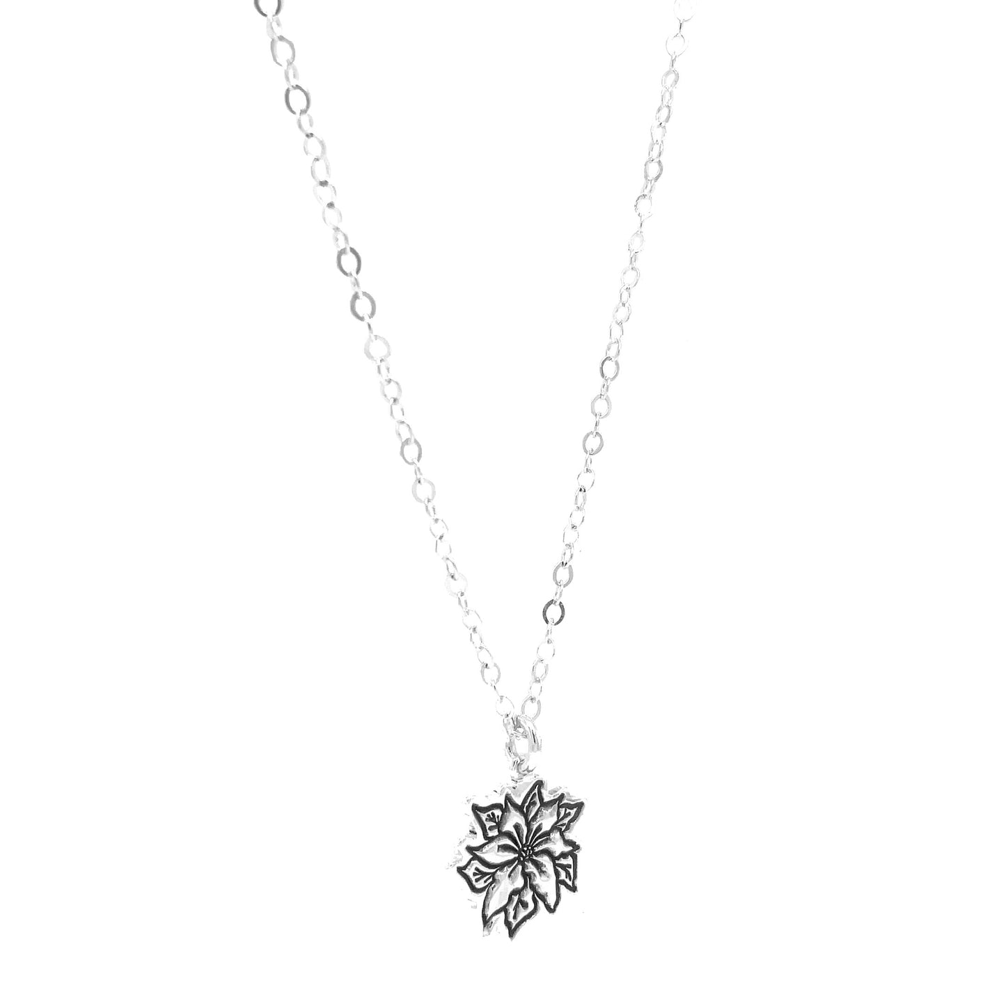 Necklace | Birth Flower Charm | Poinsettia - December's Birth Flower