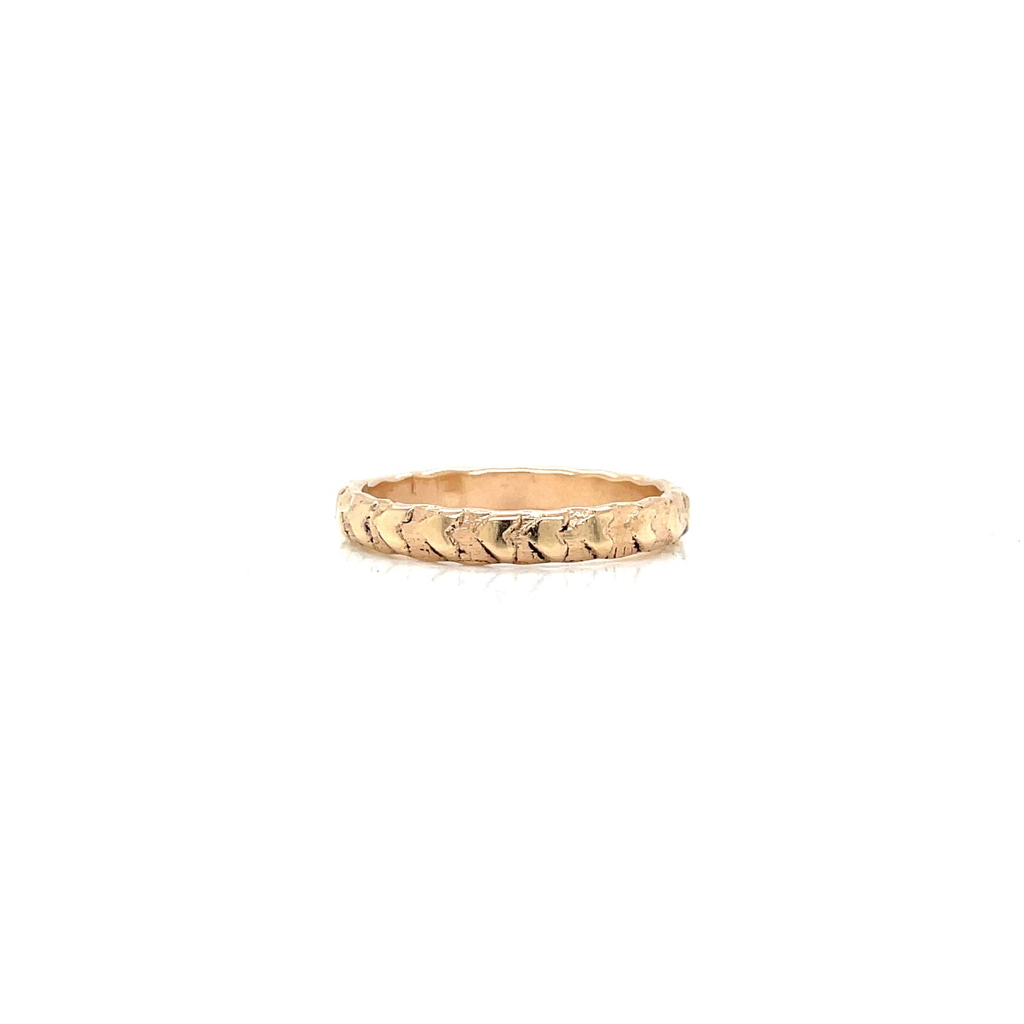 Stacking Ring | Embossed | Heart Pattern
