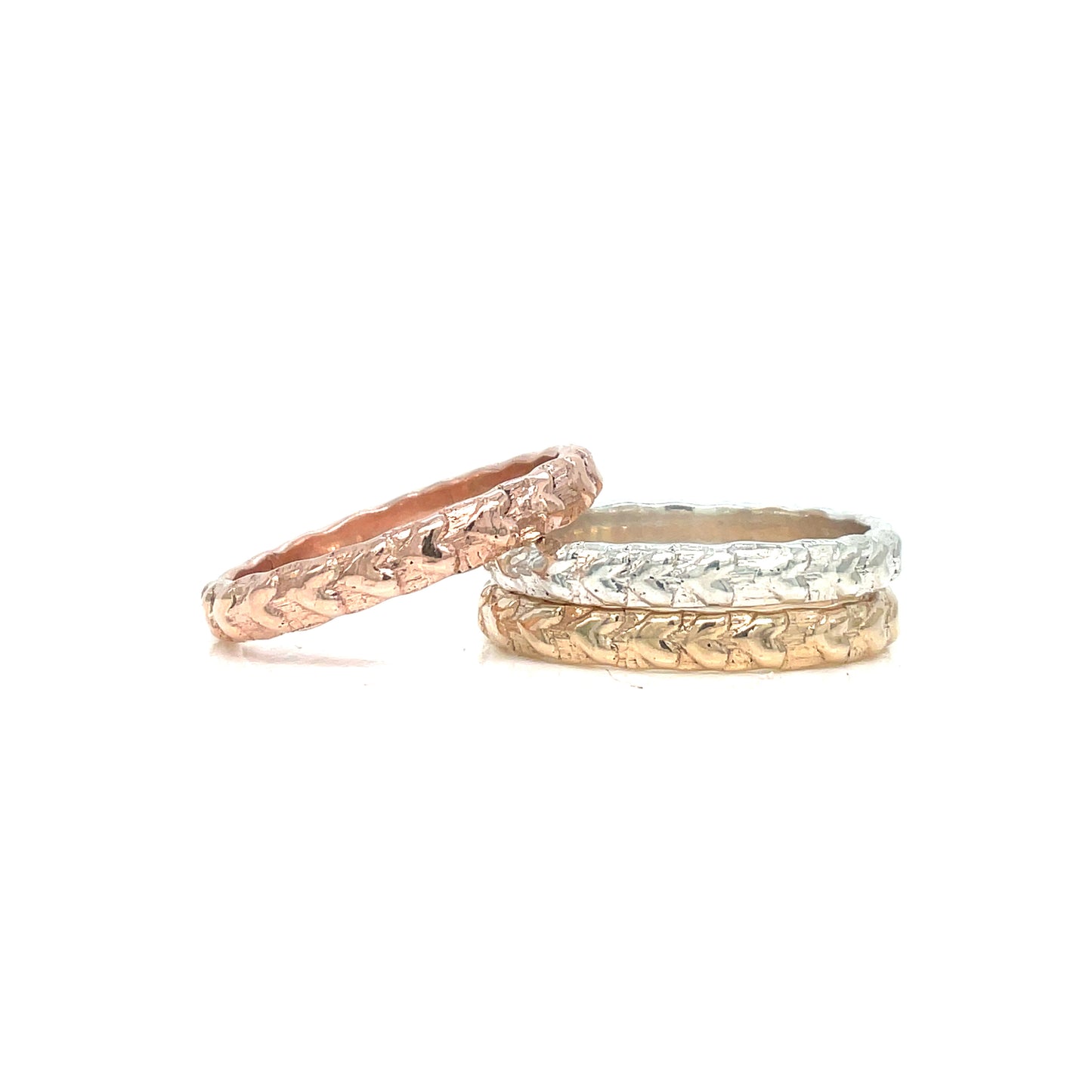 Stacking Ring | Embossed | Heart Pattern