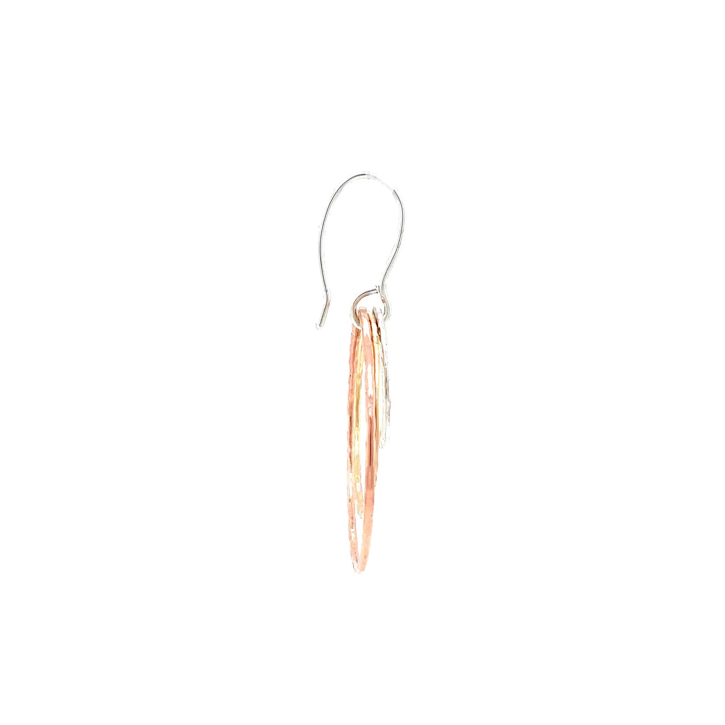 Earrings | Textured Circle Dangle | Tri-Color