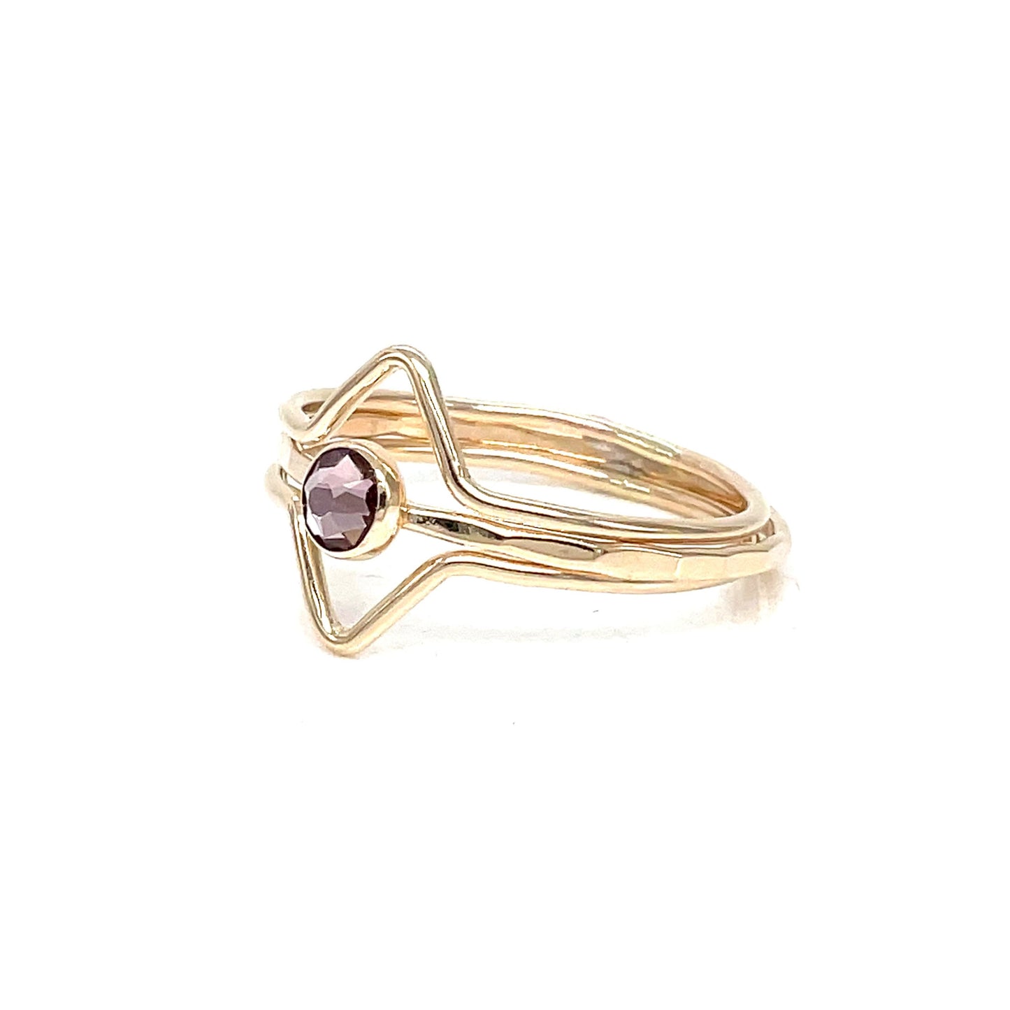 Build Your Own | Ring Set | Crystal Solitaire & Chevron Rings