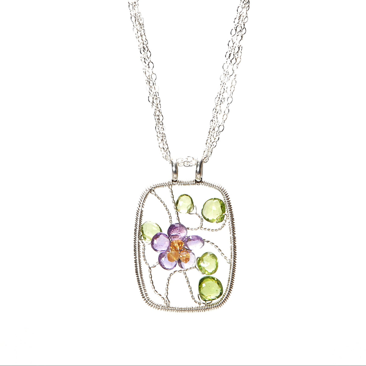 Amethyst Floral Pendant