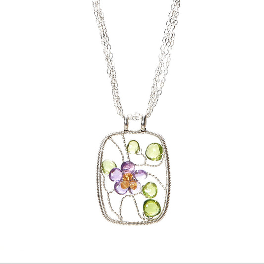 Amethyst Floral Pendant