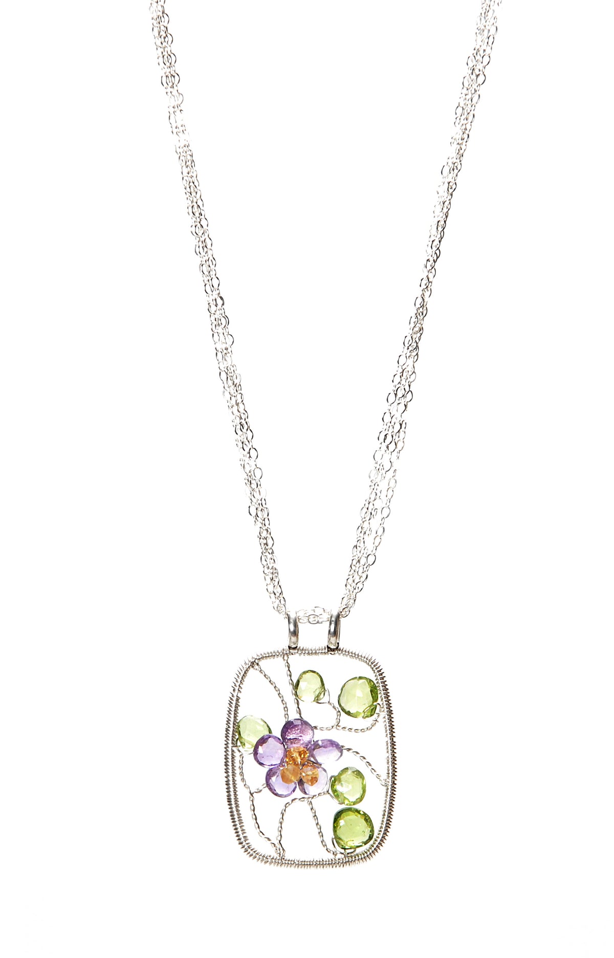 Amethyst Floral Pendant