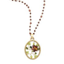 Garnet Floral Pendant