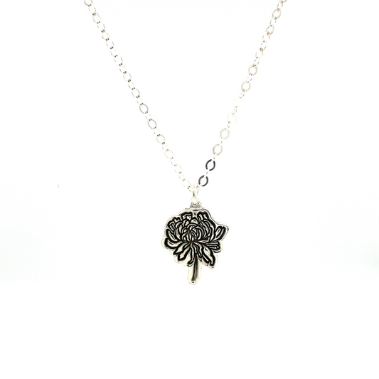 Necklace | Birth Flower Charm | Chrysanthemum - November's Birth Flower