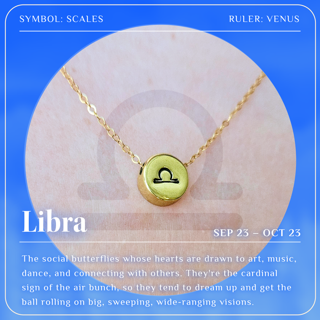 Necklace | Third Inch Sliding Charm | Libra